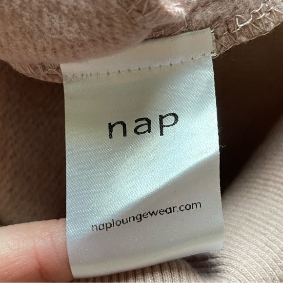 NWT Nap Loungewear Boxy Oversized Turtleneck Sweatshirt Blush Pink Small Cozy - Picture 11 of 14